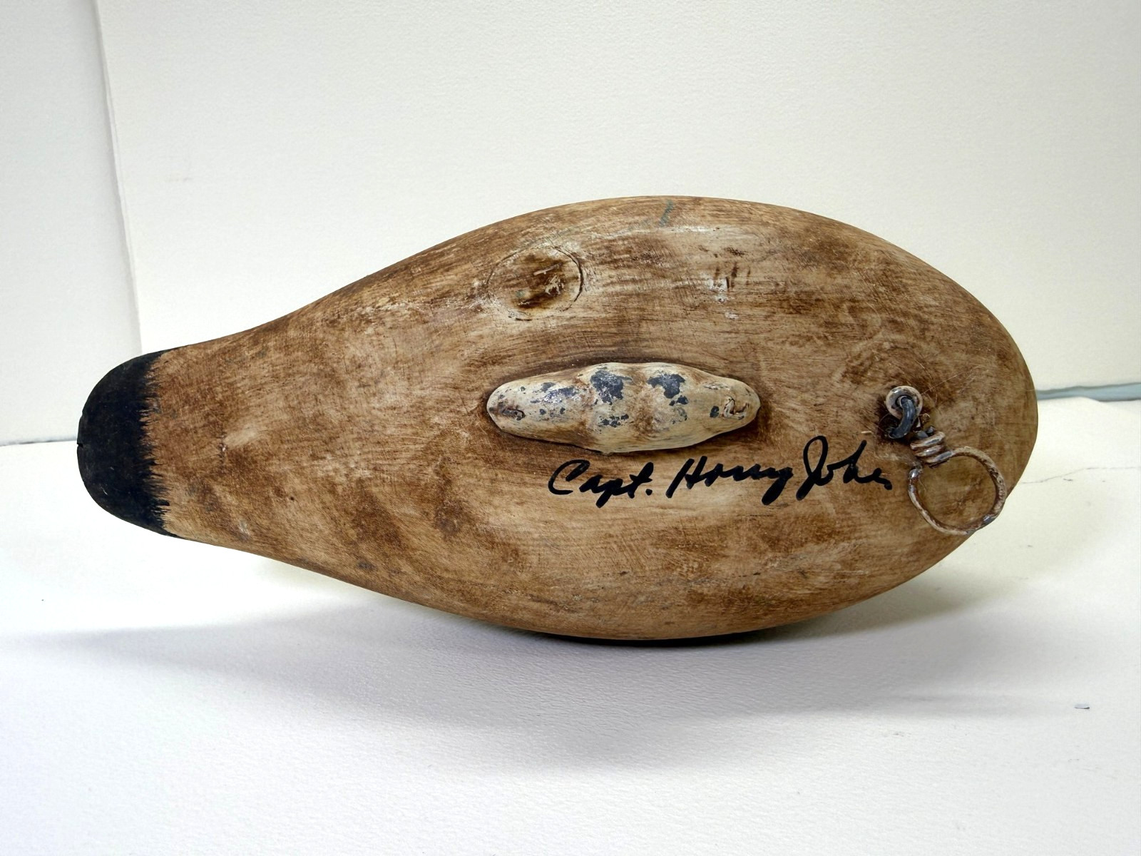 Vintage Captain Harry Jobes Signed Working Carved Wooden Goldeneye Duck Decoy