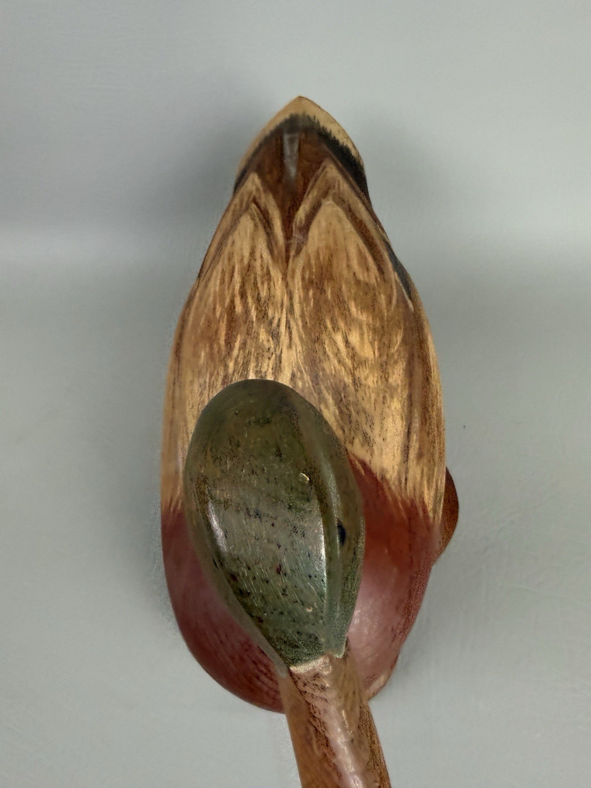 R.D. Lewis Carved Wood Mallard Drake Decorative Decoy Duck Signed 1982