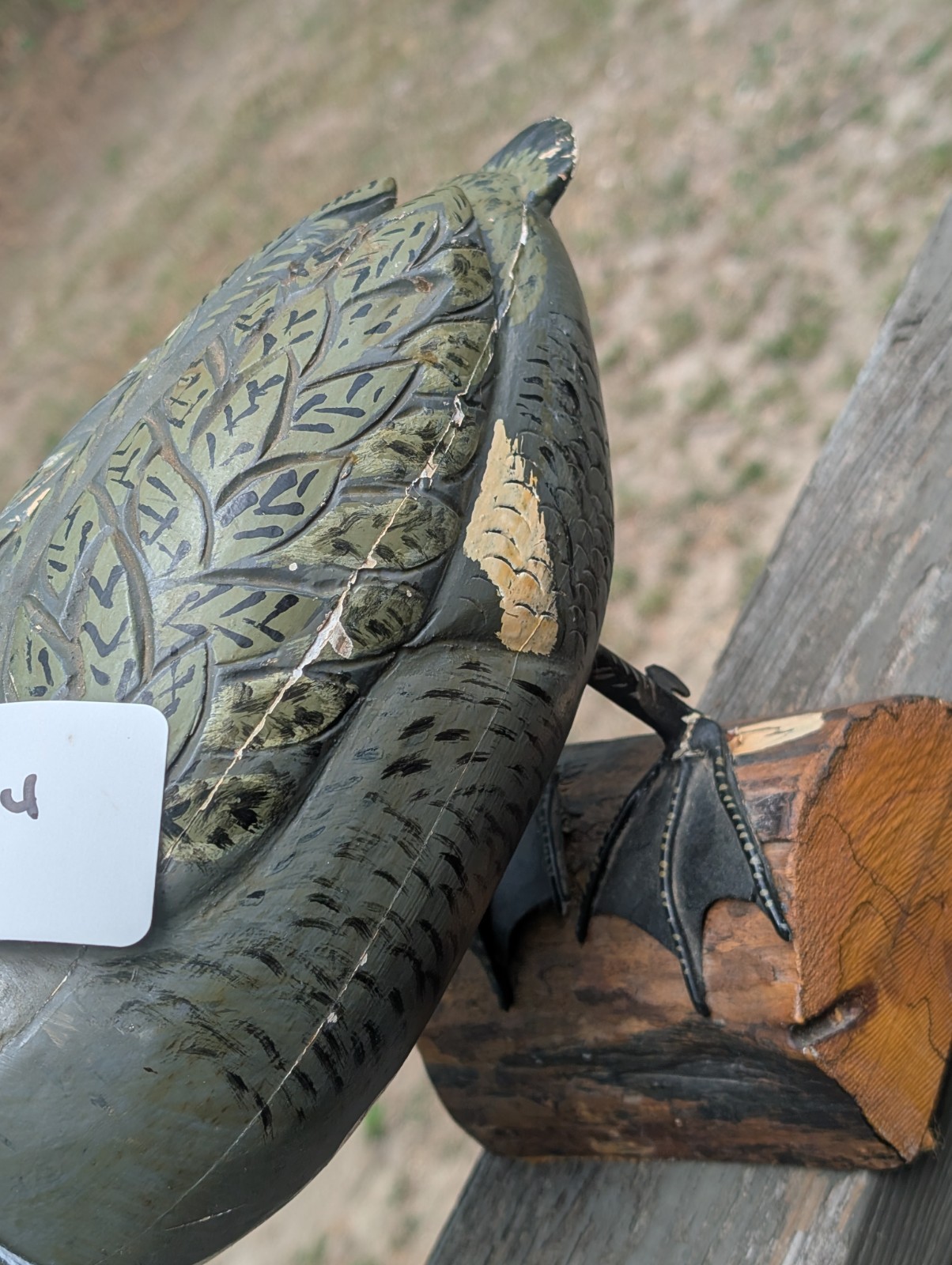 VINTAGE CARVED WOODEN HUNTING DUCK DECOY FOR SALE #143 BLACK DUCK NEEDS REPAIR!!