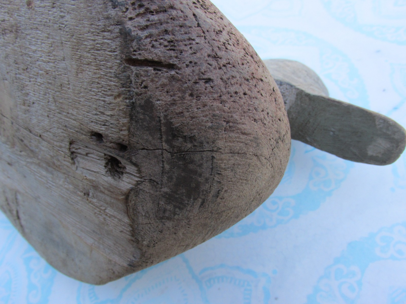 Primitive Solid Wood Duck Decoy Hand Carved Large Decoy