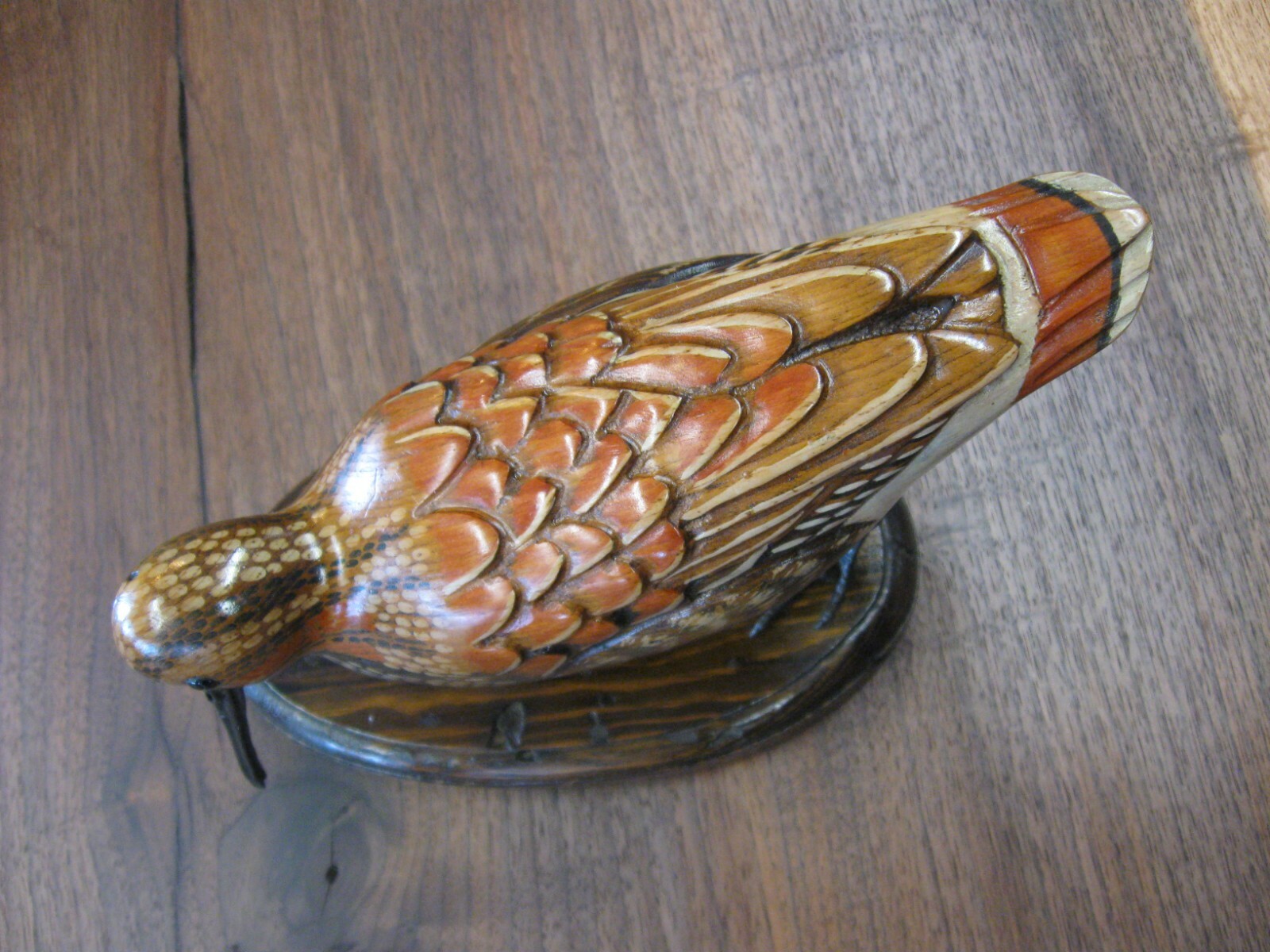 Rare Standing Tom Taber Woodcock Decoy / Wood Carved Timberdoodle / Excellent!