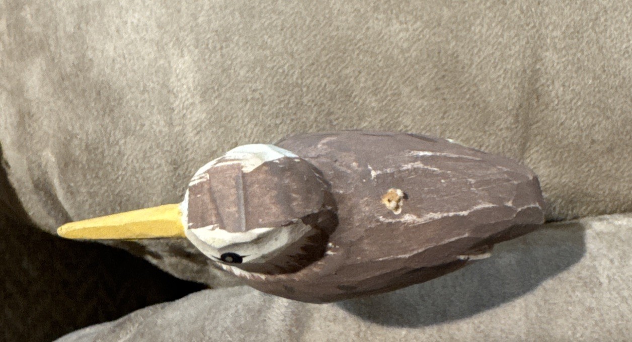 Vintage Hand Carved Wooden Shorebird Sculpture Decoy 4″