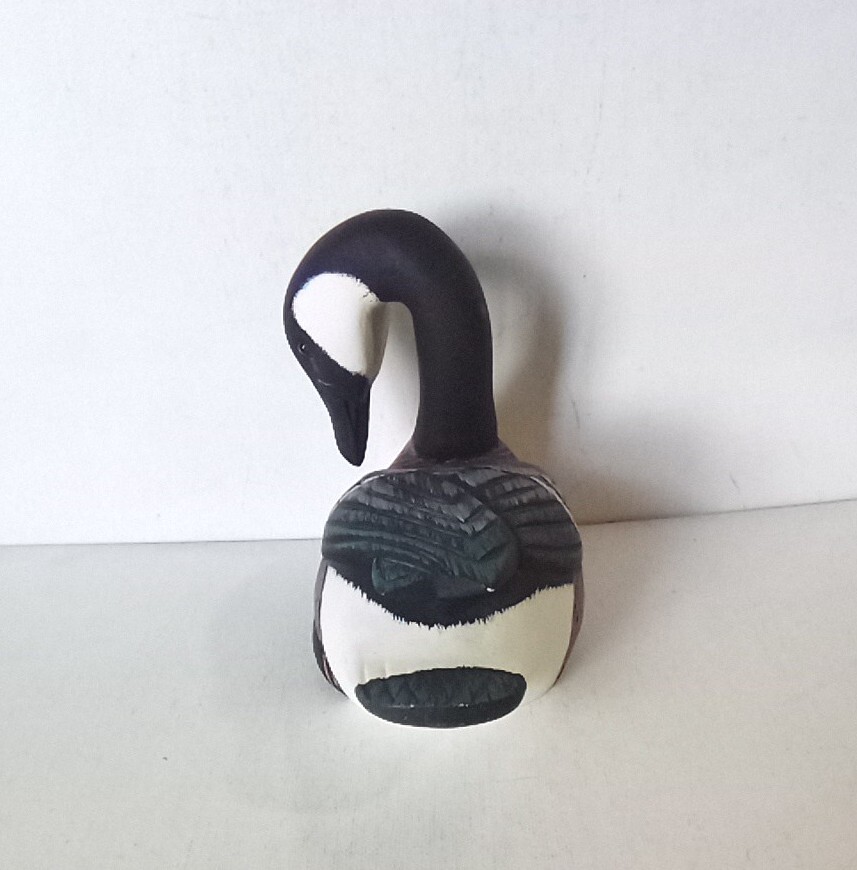 Two Vintage Solid Wood Duck Decoys Hand Carved & Hand Painted Glass Eyes 1963