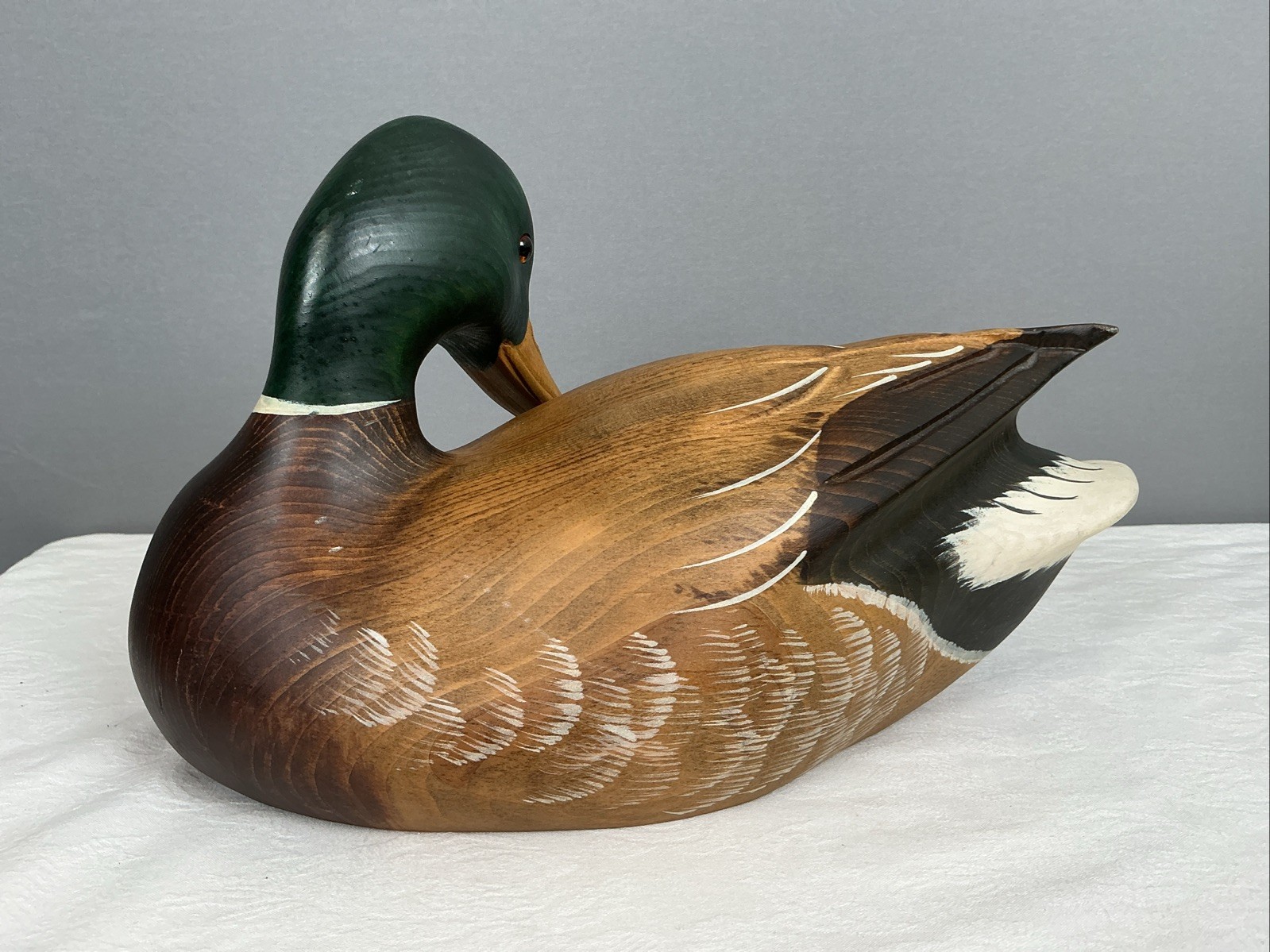 Vintage K.W. White Ducks Unlimited Mallard Duck Decoy Signed Numbered