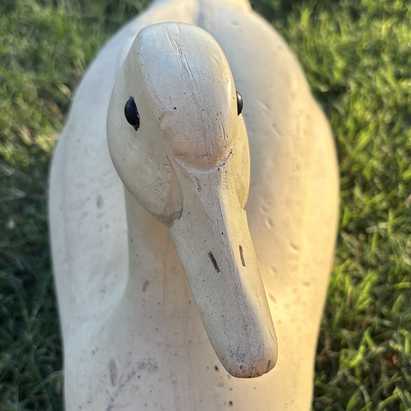 VTG Wood Resin Goose / Duck Decoy Large Holiday Decor Centerpiece 22”