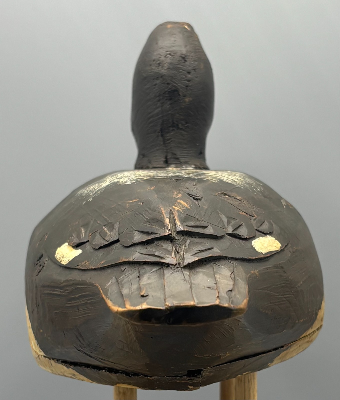 QUEBEC *ORIGINAL PAINT* BLUEBILL ANTIQUE DUCK DECOY ADELARD OUIMET (1900-1975)