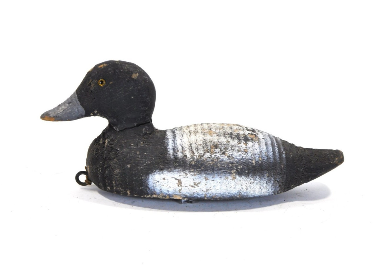 Vintage Bluebill Wooden Duck Decoy Victor Stamp