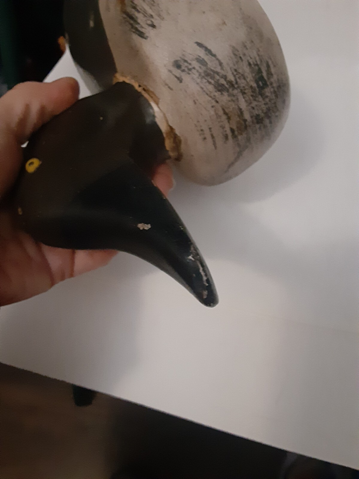 Vintage Estate GOLDENEYE WOODEN Duck DECOY Pencil Signed/Dated