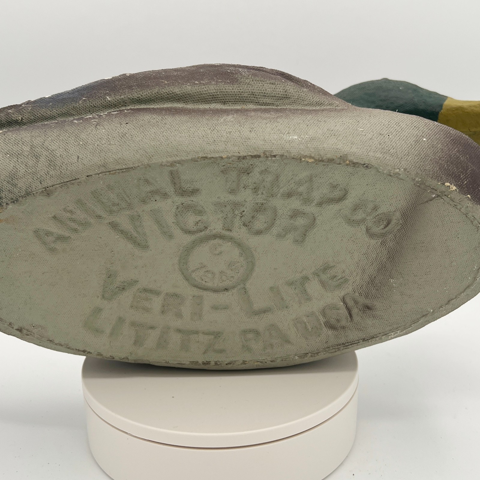 Vintage 1948 Victor Veri-Lite Mallard Decoy – Canvas Over Wire, Lititz PA