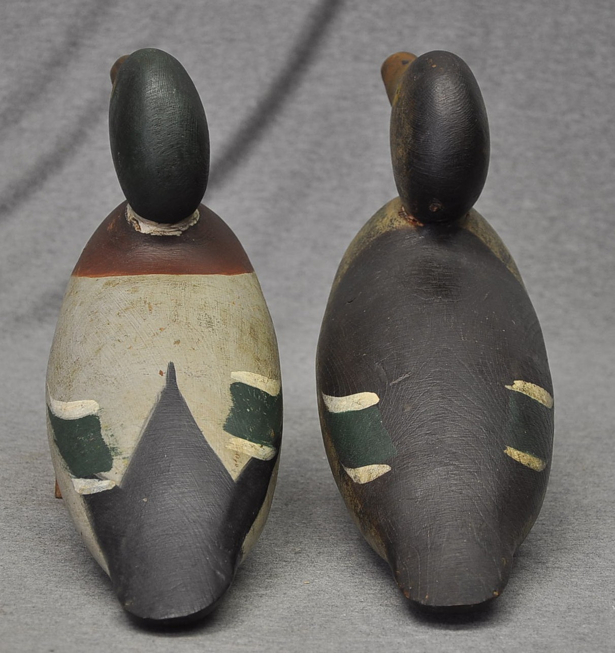 RARE EXCELLENT MASON PAINTED EYE MALLARD DUCK DECOYS ORIG PAINT/ NECK FILLER