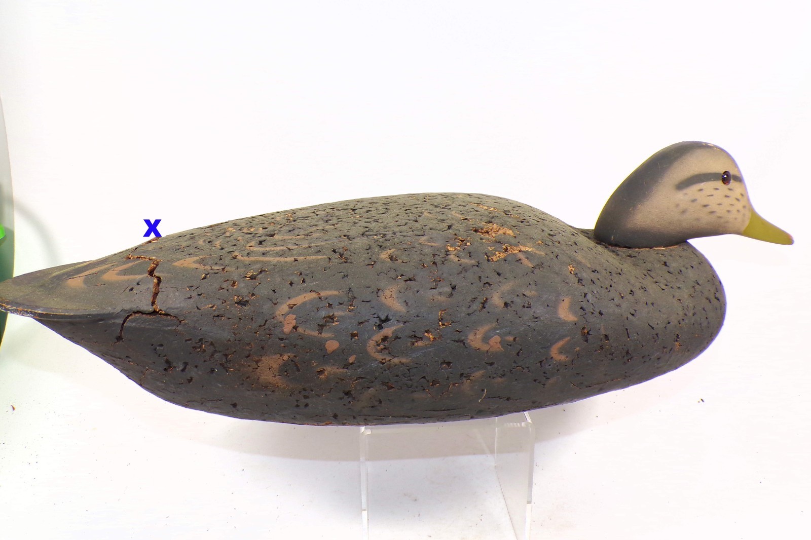 Vintage Cork Duck Decoys 1960s 18.5″L Body Black Displayed Only Hunting Shooting
