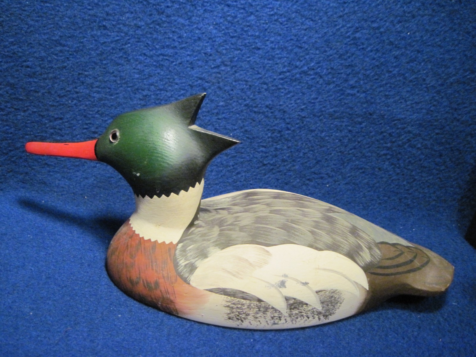 Hornick Bros Stoney Point Duck Decoy – Red Breasted Merganser signed by Ray 1975