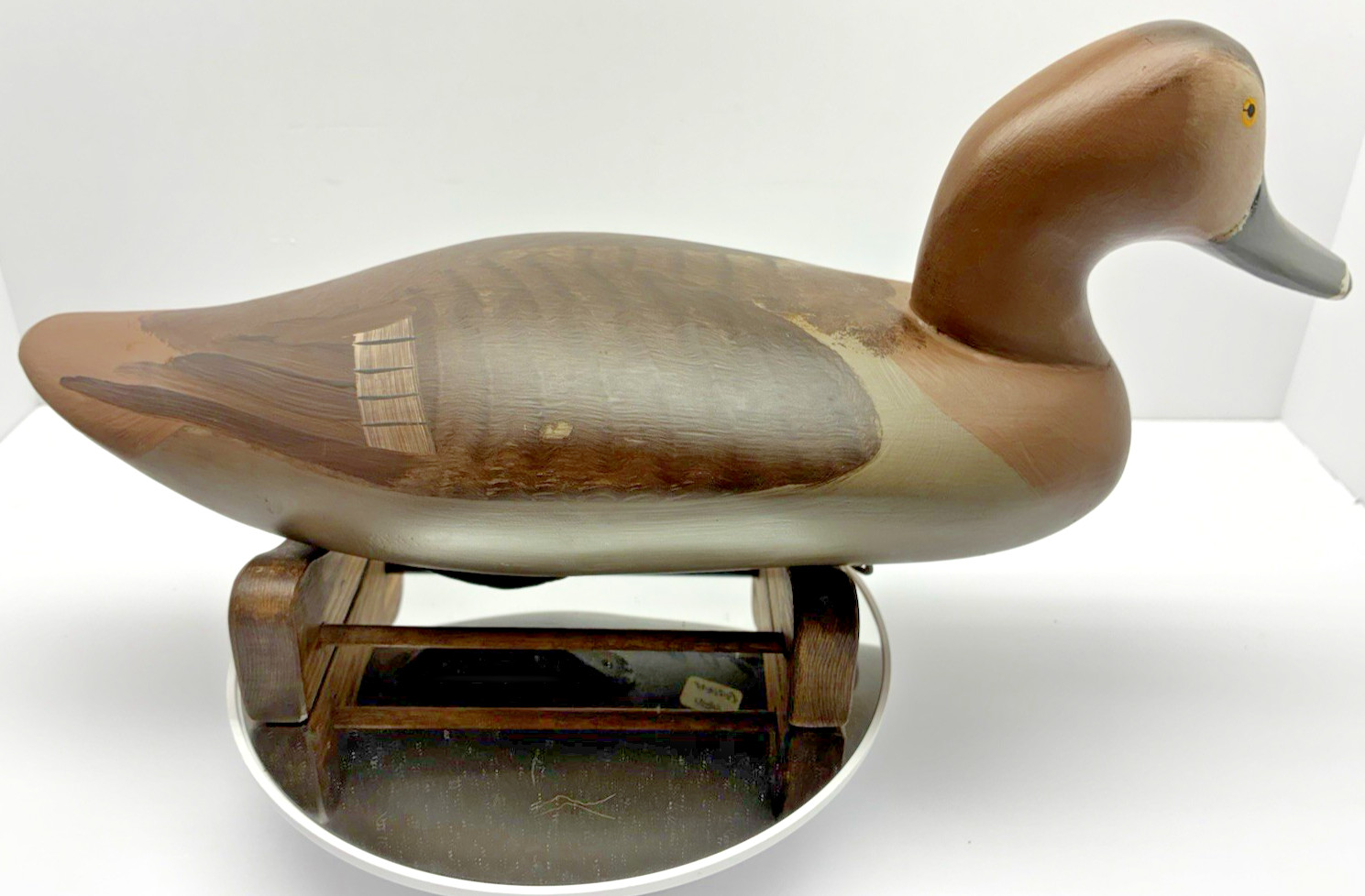 Captain Harry Jobes Signed Redhead Hen Wooden Duck Decoy Vintage HDG, Maryland