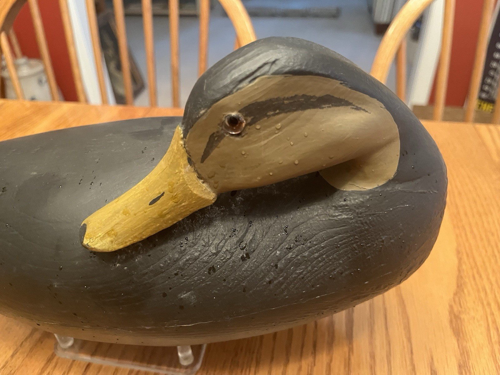 Vintage Preening Female Black Duck Signed A.C. Eastlack
