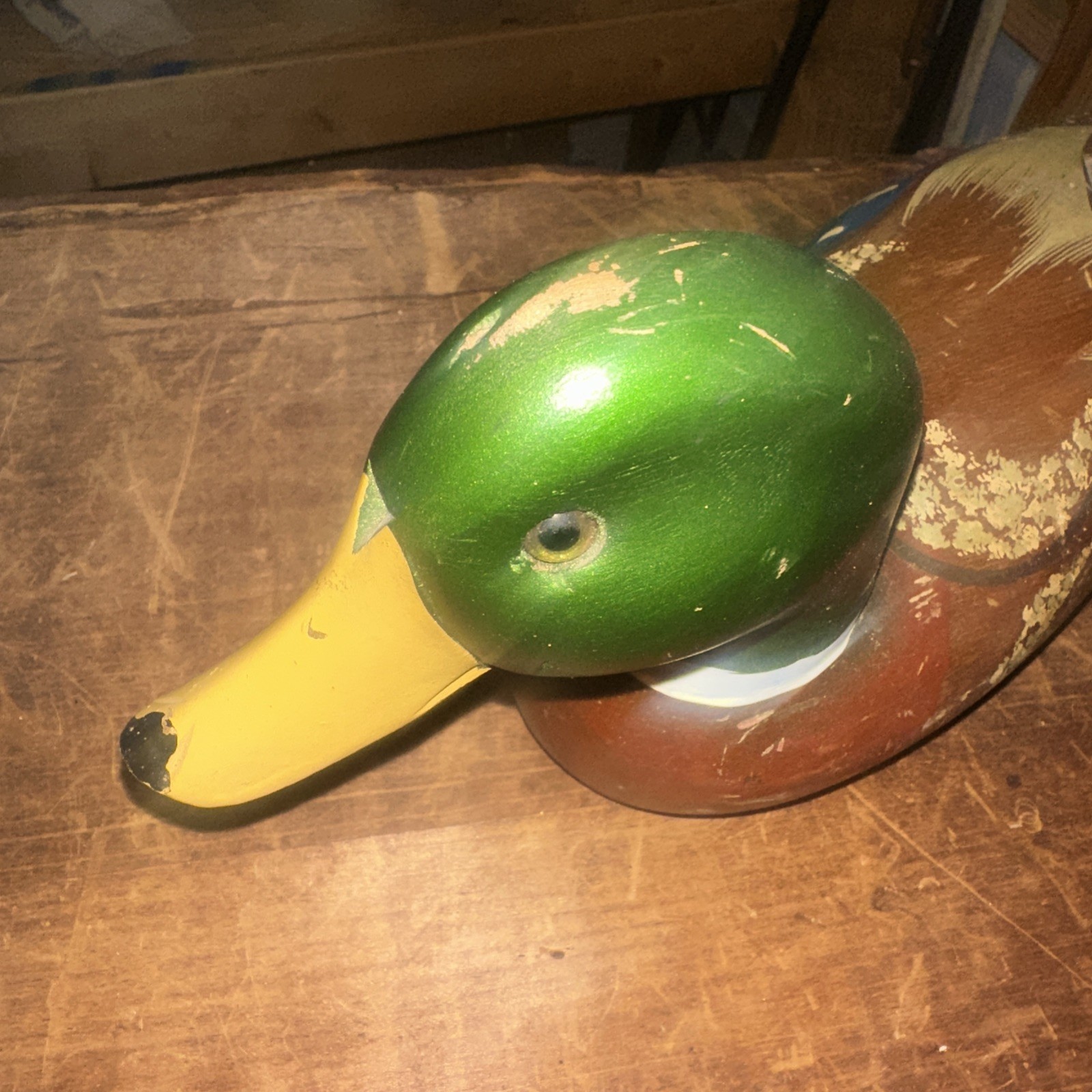 Vintage Wooden Mallard Duck Decoy.Home Decor. Some Wear. See Pics for Condition