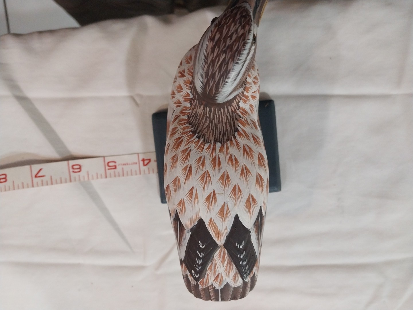 Vtg Wooden Carved and Painted Duck Female Mallard Duck People republic China