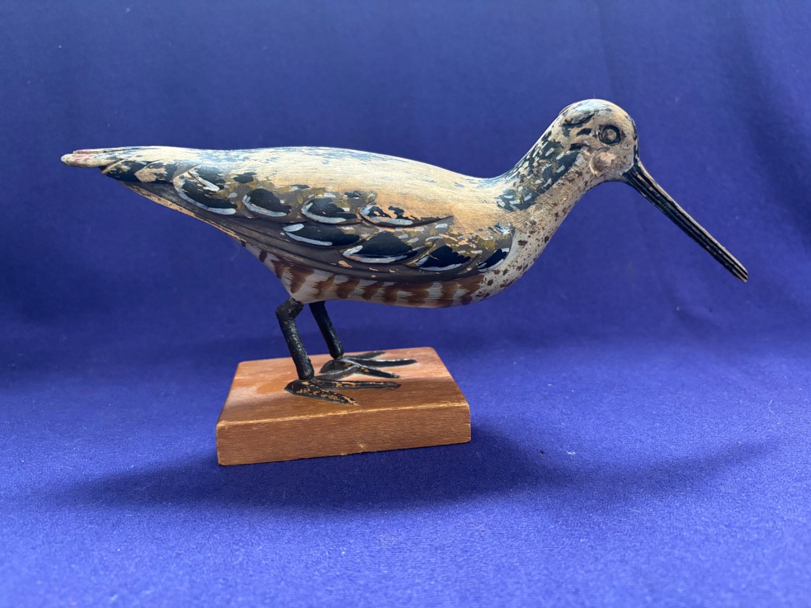 2 VINTAGE AMERICAN FOLKART BIRD CARVING SIGNED CARL FORSLUND WOODCOCK SHOREBIRD