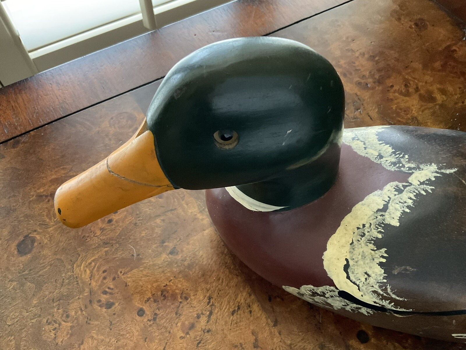 Vintage Duck Decoy 14″ Handcarved Wood Male Mallard Duck Handpainted