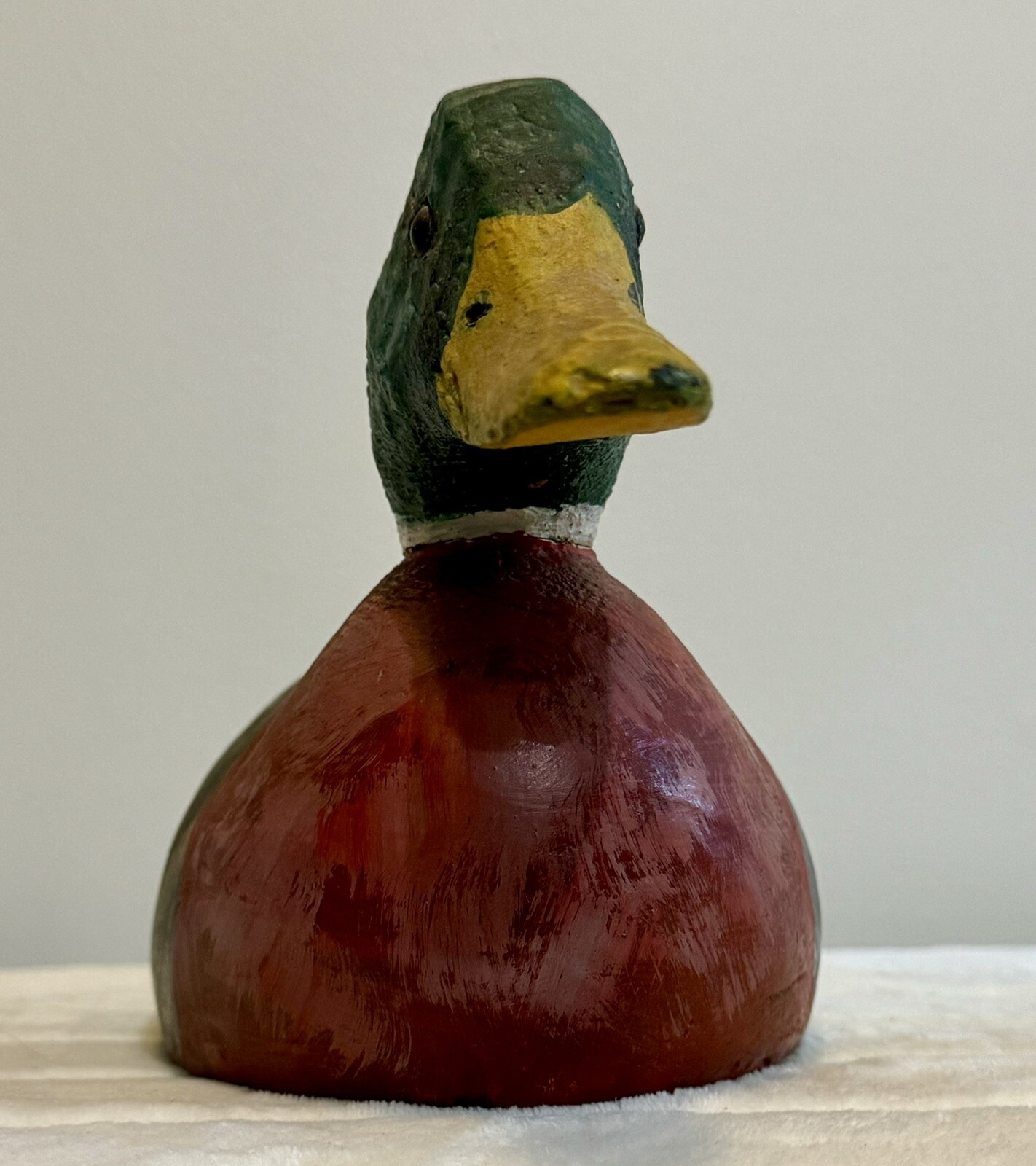 Vintage Hand Carved & Hand Painted Solid Wood Mallard Duck Decoy Decor/life size