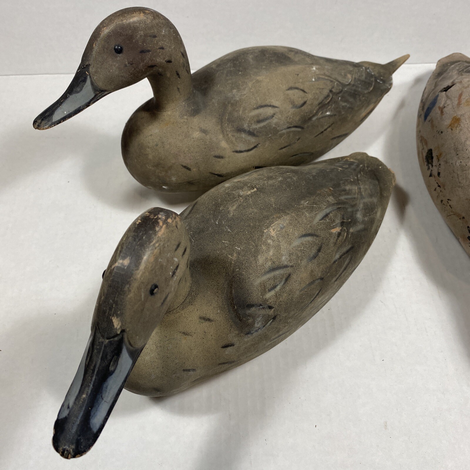(Lot of 3) Vintage FEATHER-LITE K.C. Kansas Hollow Duck Decoys c. 1950s