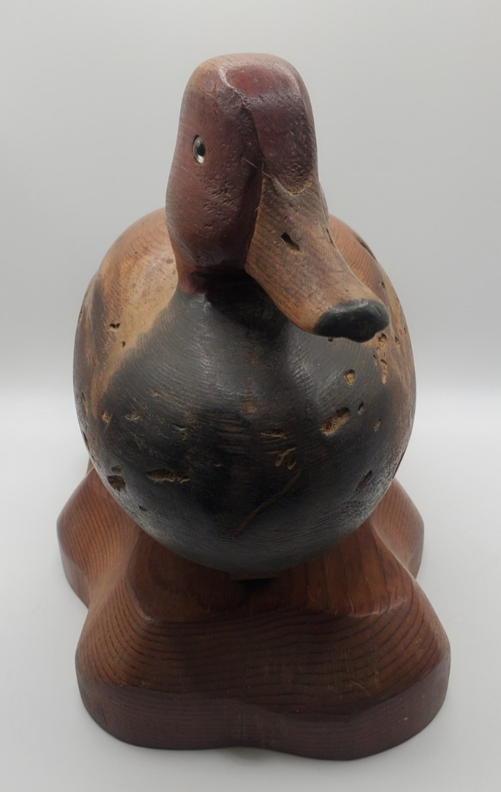 Vintage 1977 R.D. Lewis Hand Carved Wood Duck Decoy Signed 150/700