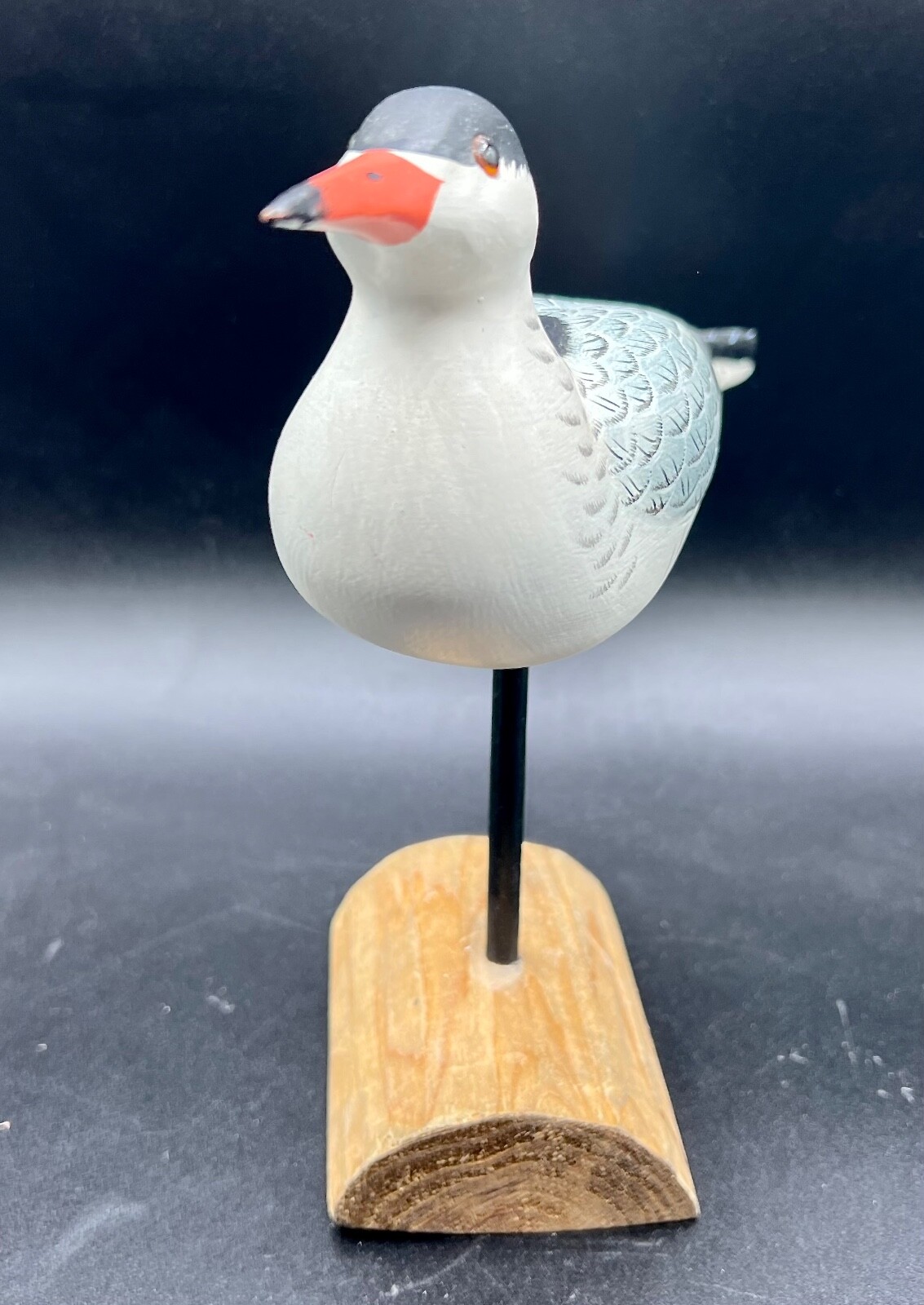 Large Hand Carved/Painted Shorebird Laughing Gull Unsigned