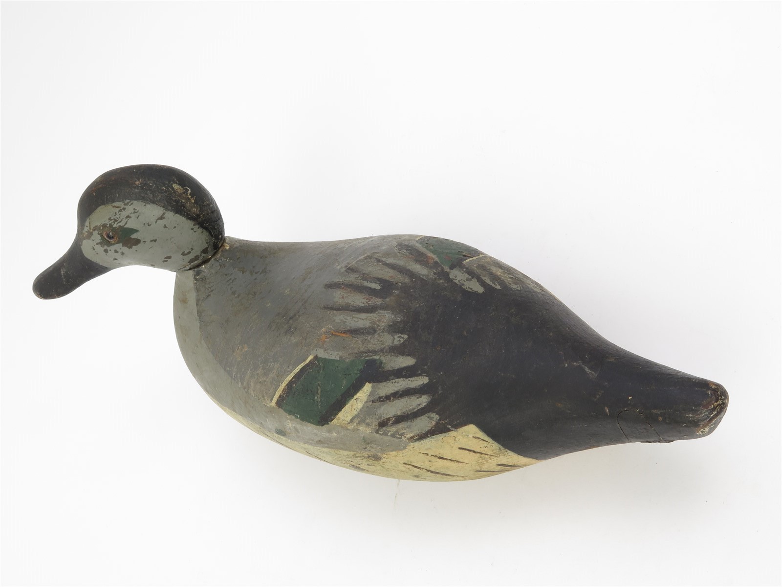 Vintage Wilber Bros Co. Glass Eye Hand Painted Wooden Pintail Drake Duck Decoy