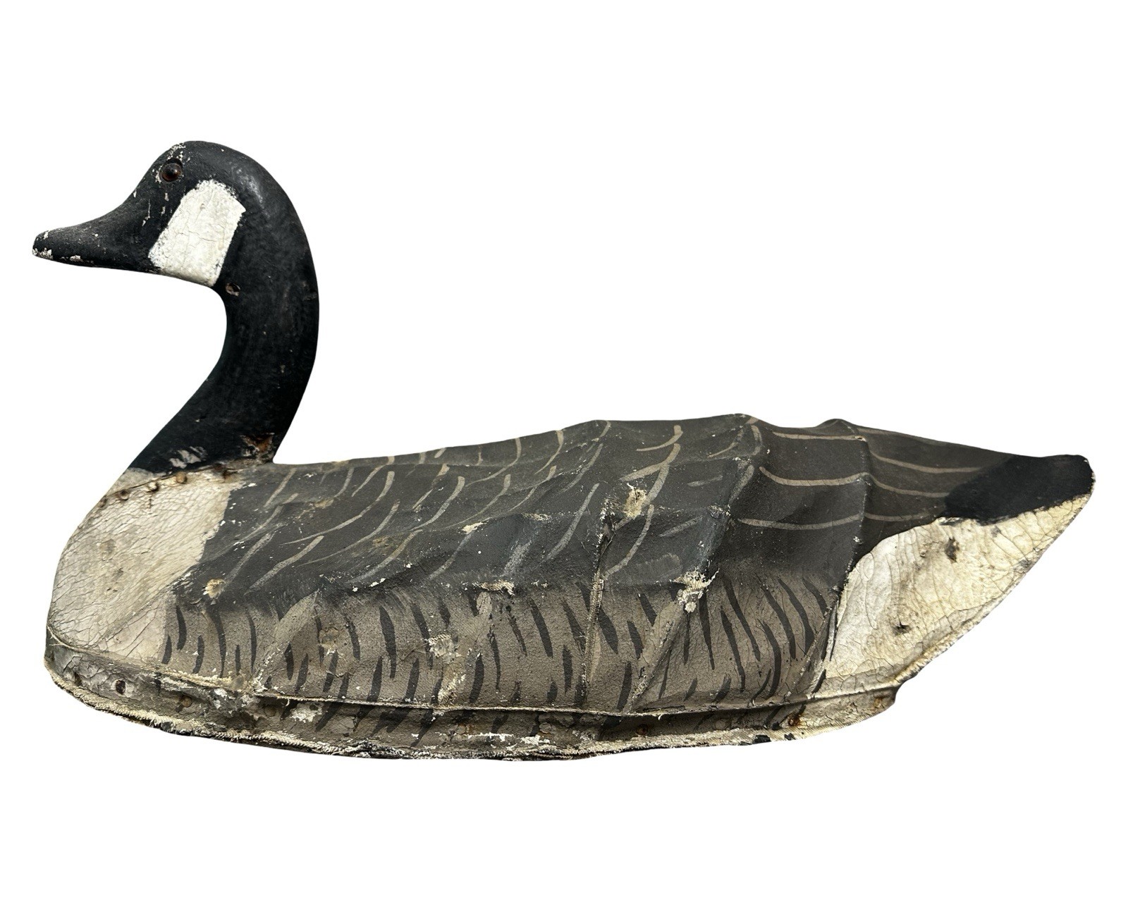 1940’s Vintage CURRITUCK NC Old CANADIAN GOOSE Canvas On Wire FRANK CARTER DECOY
