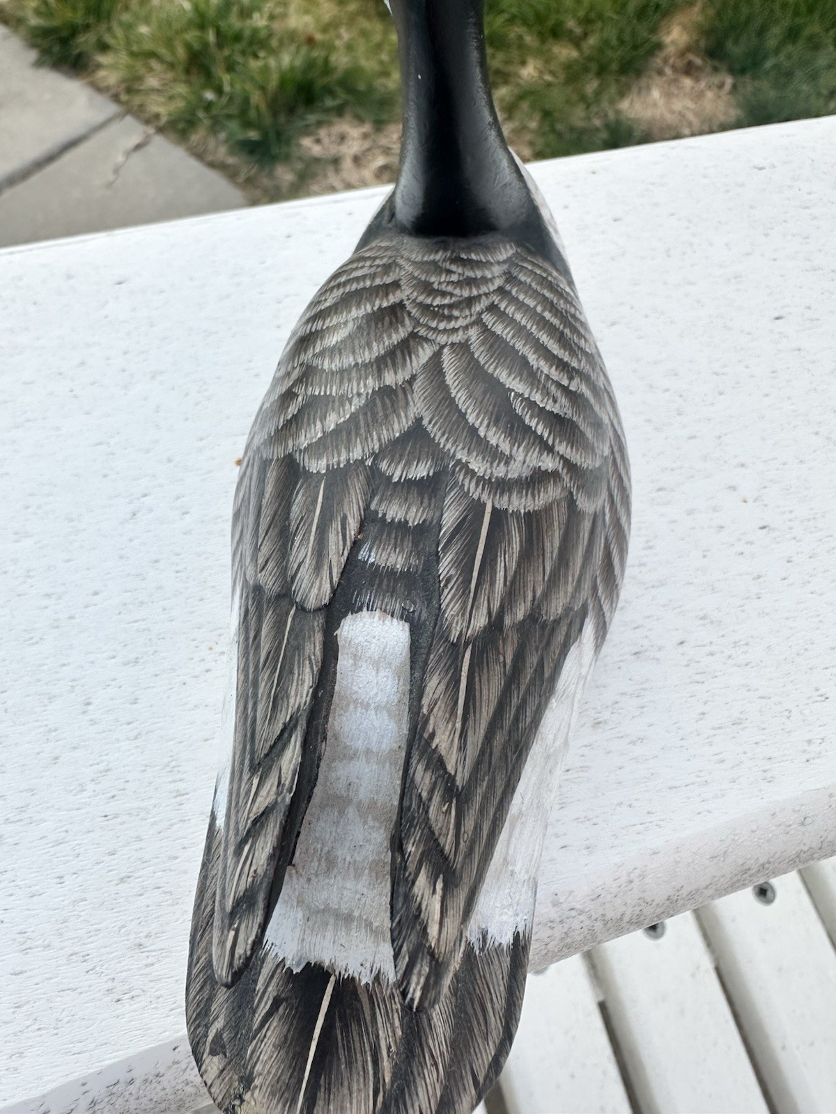 Vintage Canada Goose Miniature Decoy Hand Carved Wood Folk Art Ward Style Rare