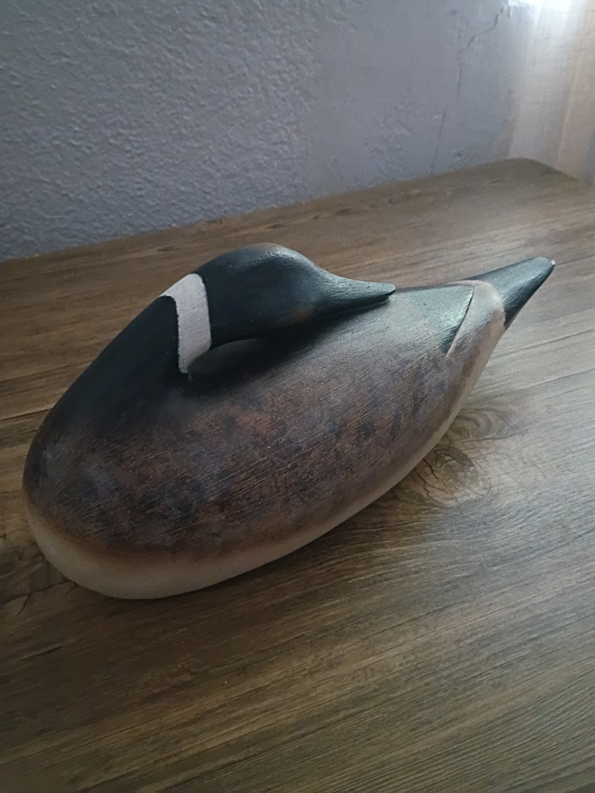 Vintage goose Decoy Figurine 12″ Faux Carved Wood Resin Country Home Decor