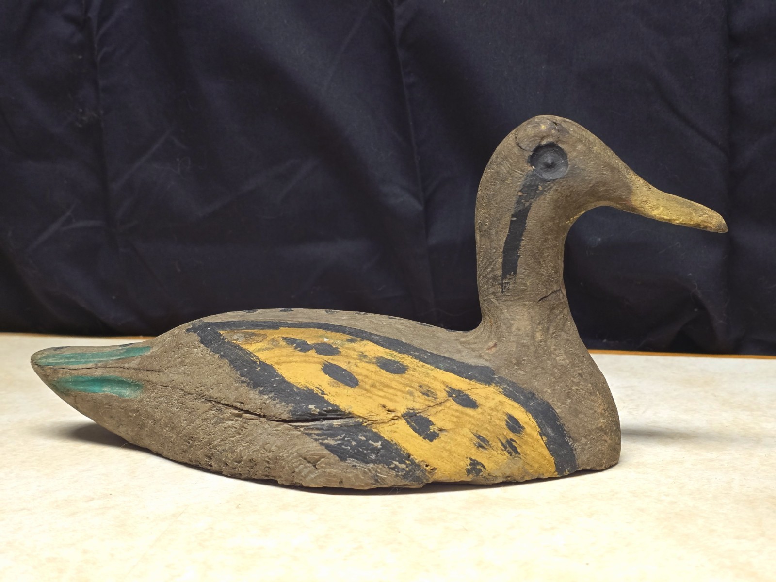 Antique German Folk Art Duck Decoy Hand Made 5 3/4″ x 11 1/2″ x 5″
