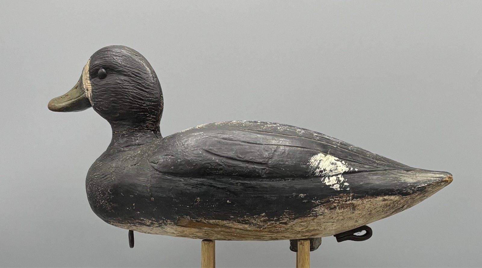 *QUEBEC* ORIGINAL PAINT *UNUSUAL* BLUEBILL ANTIQUE DUCK DECOY