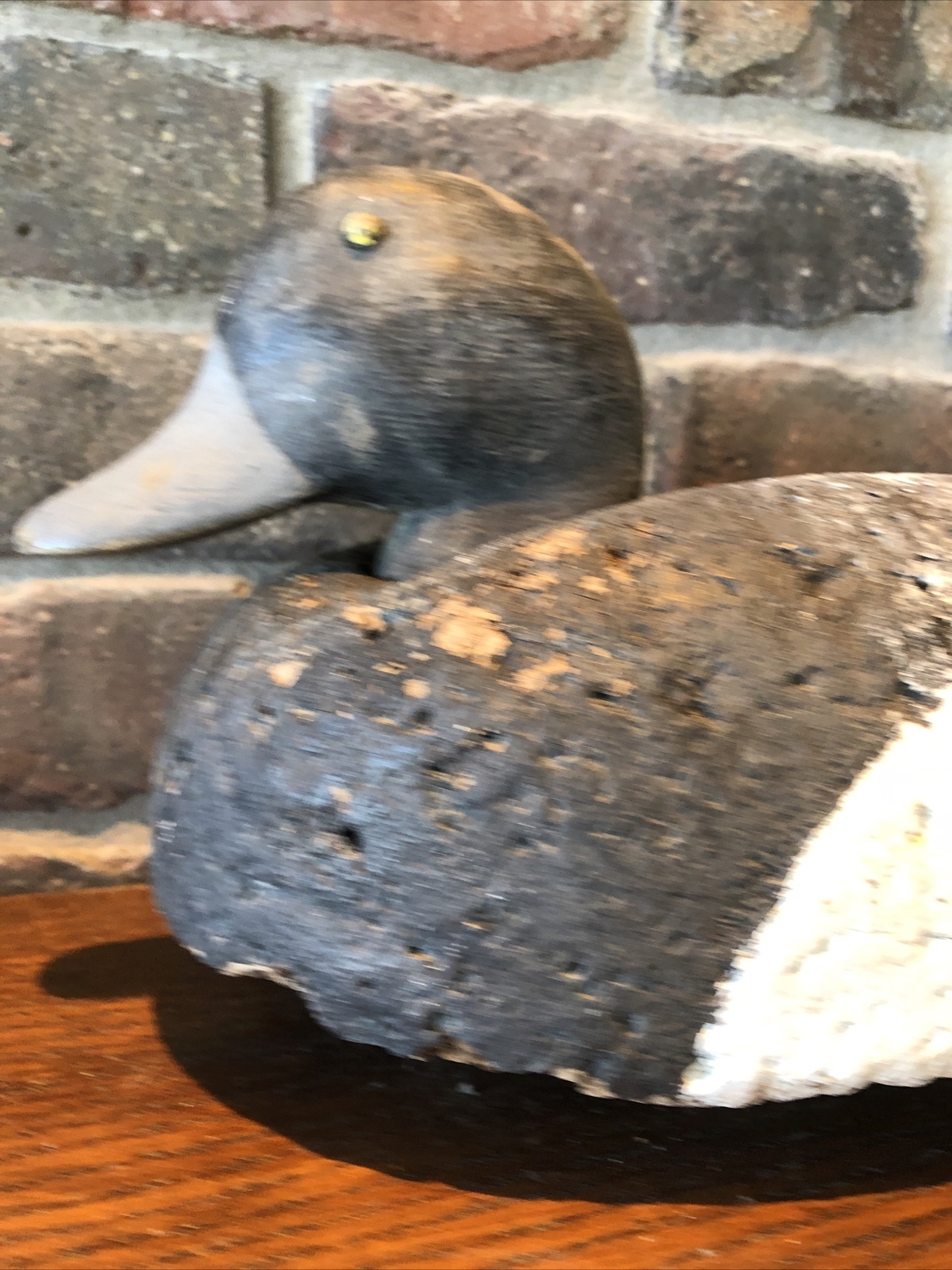 Antique Hand Carved Cork Wood Mallard Duck Decoy Primitive Cabin Art Decor (E)