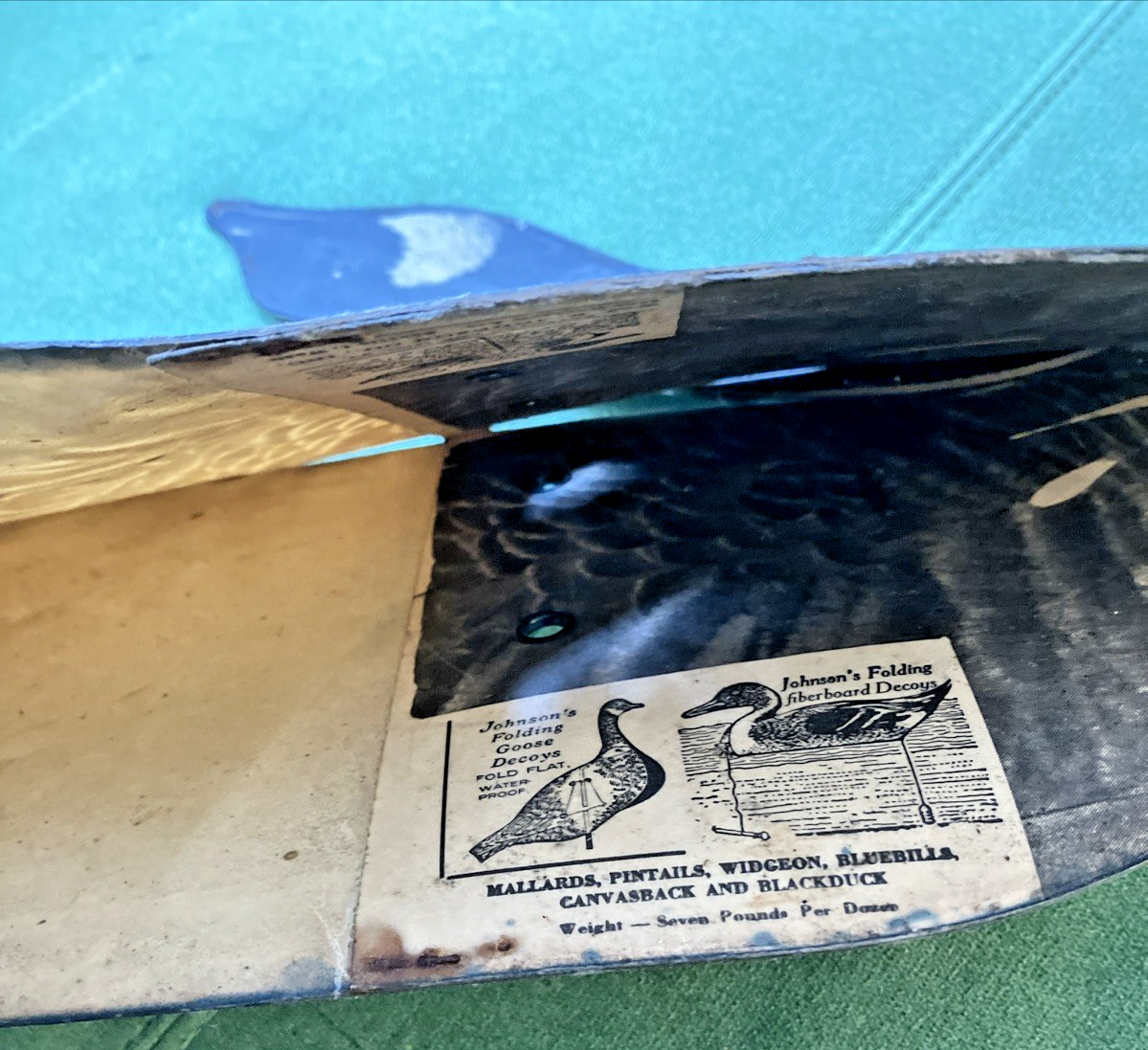 Antique 1940 Johnsons Fiberboard Folding Goose Decoy Interior Design Vintage