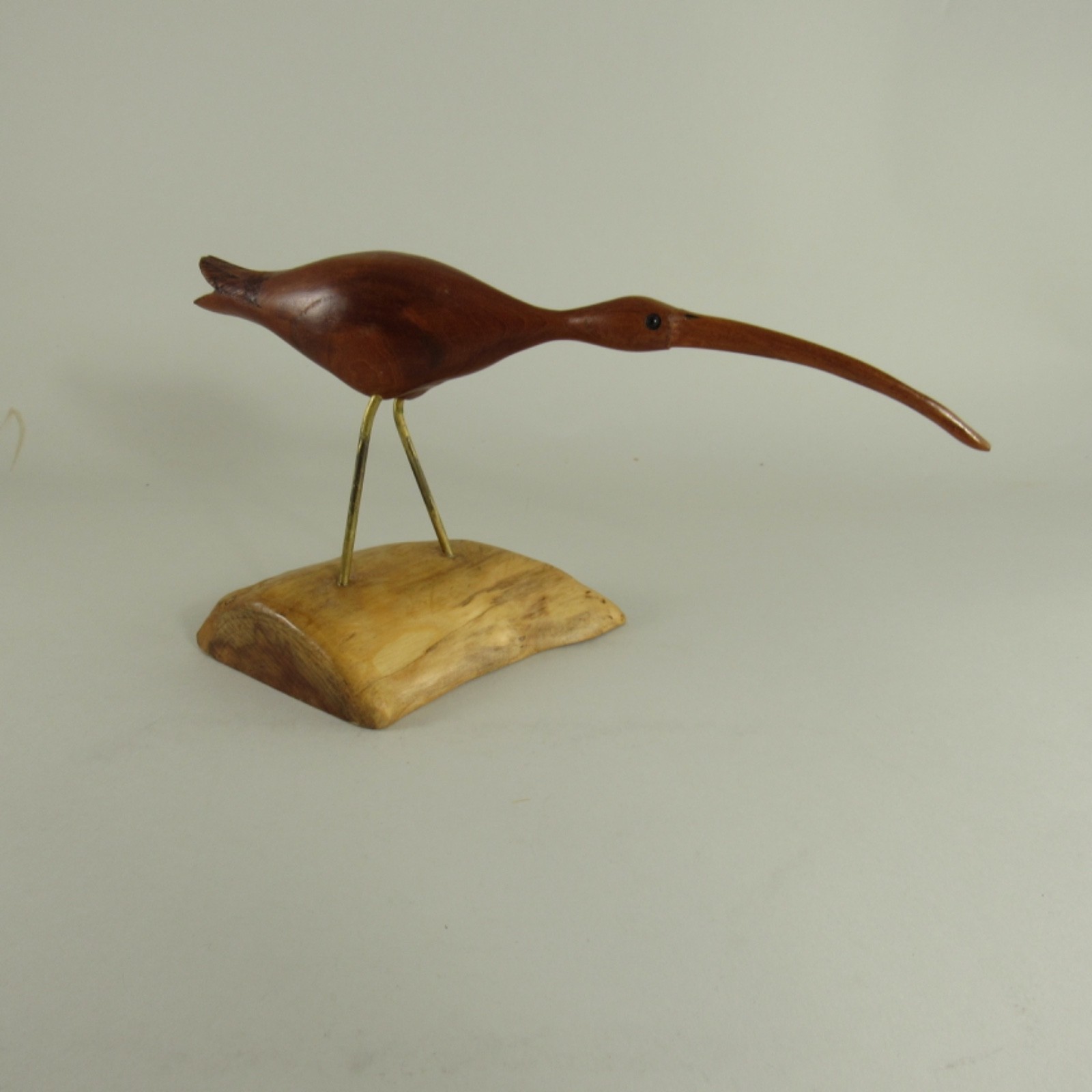 Vintage Hand Carved Wooden Long Bill Shorebird Decoy Signed Irv Phillips
