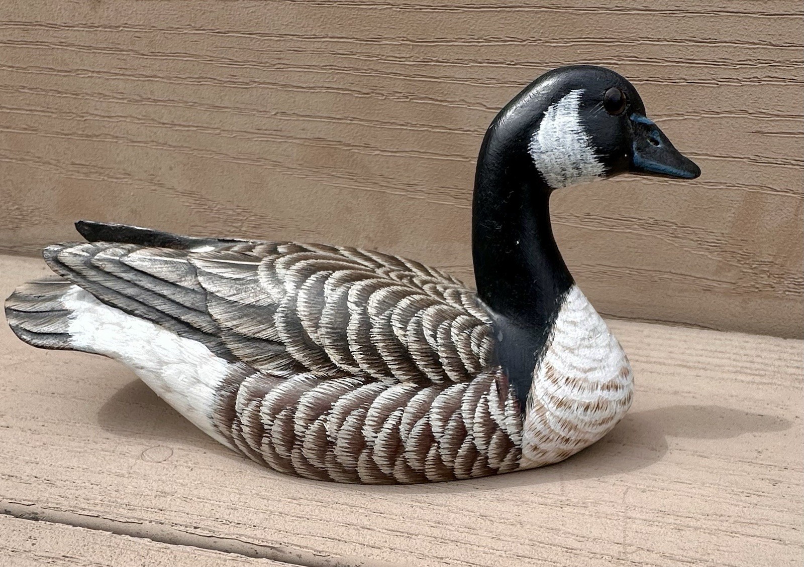 Vintage Canada Goose Miniature Decoy Hand Carved Wood Folk Art Ward Style Rare