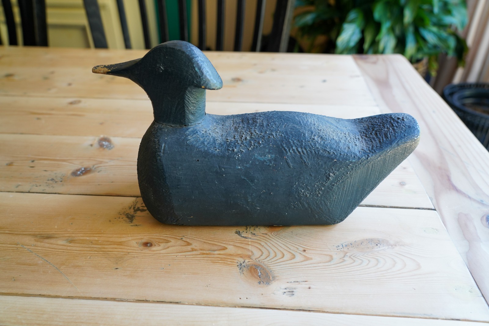 Antique Genuine Hand Made Blue Duck Decoy B8