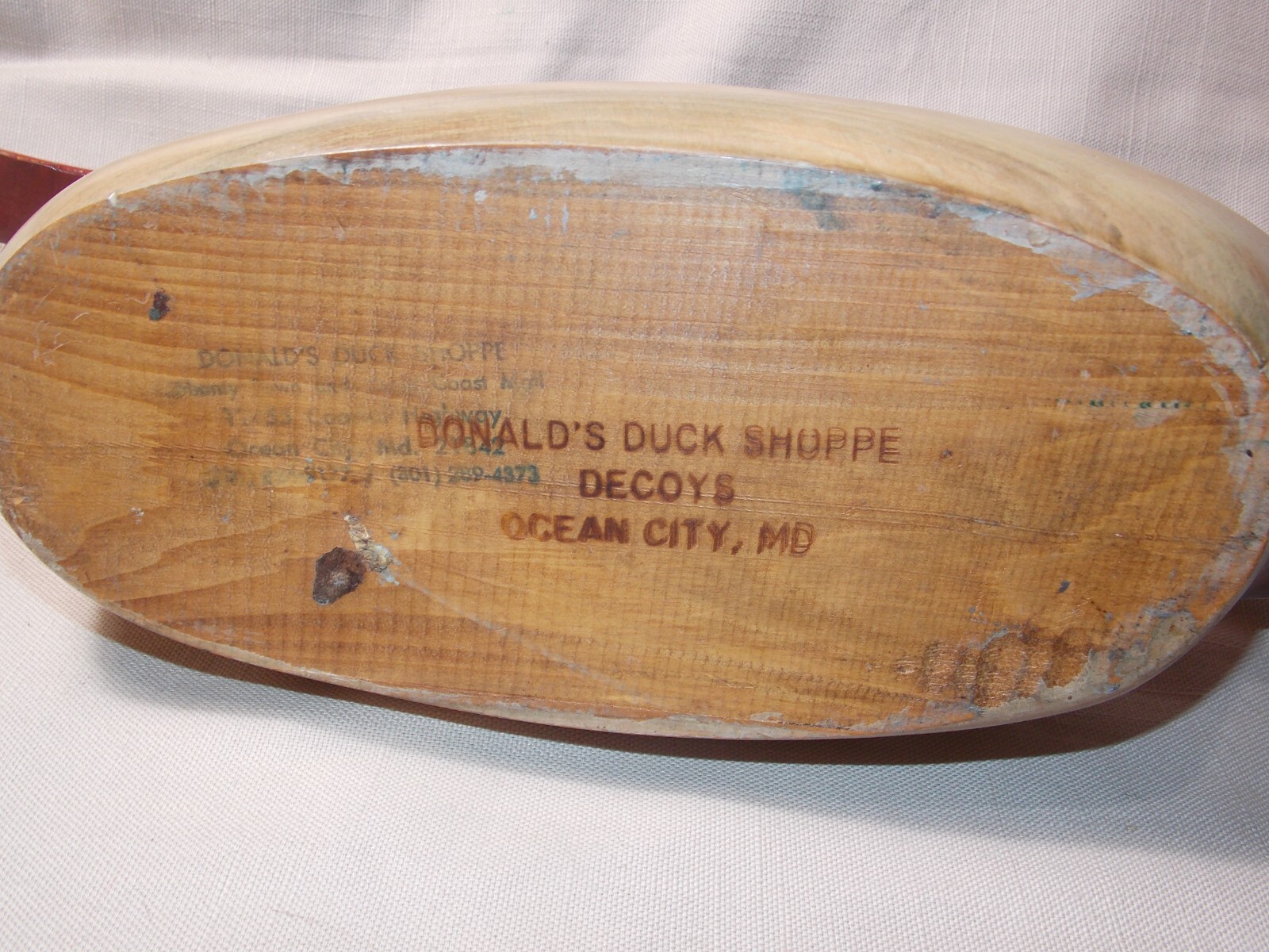 Carved Duck Decoy Wood Duck from Famous Donald’s Duck Shoppe Ocean City Maryland
