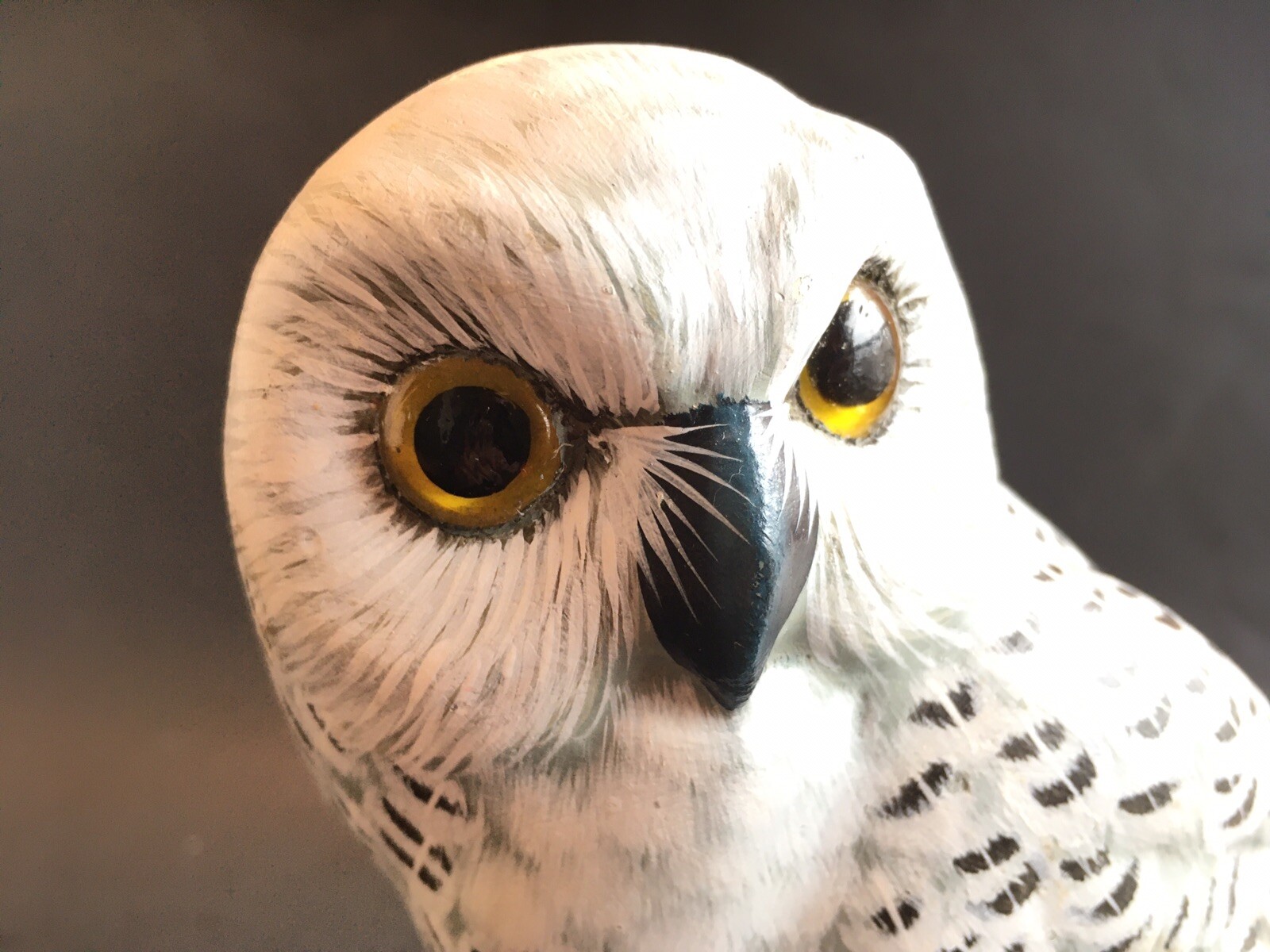 Vintage 20th Century Snowy Owl Decoy Solid Body Original Paint Glass Eyes RARE