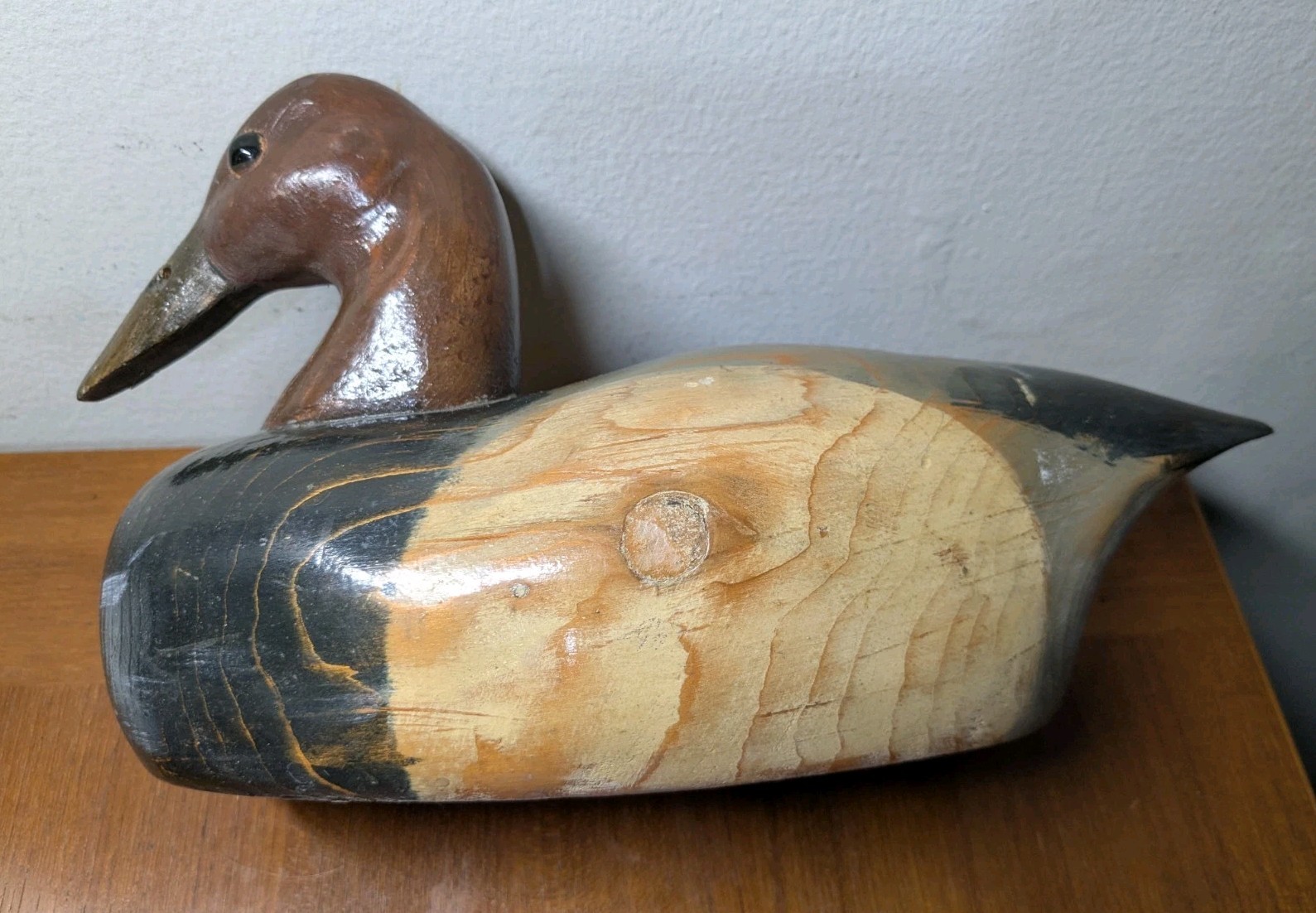 Vtg Hand Carved Charles Ross Signed Solid body Decorative Canvasback Decoy 1984