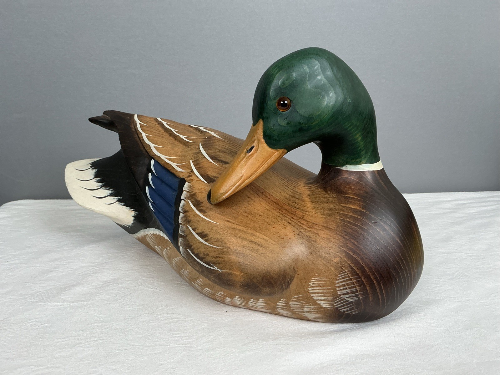 Vintage K.W. White Ducks Unlimited Mallard Duck Decoy Signed Numbered