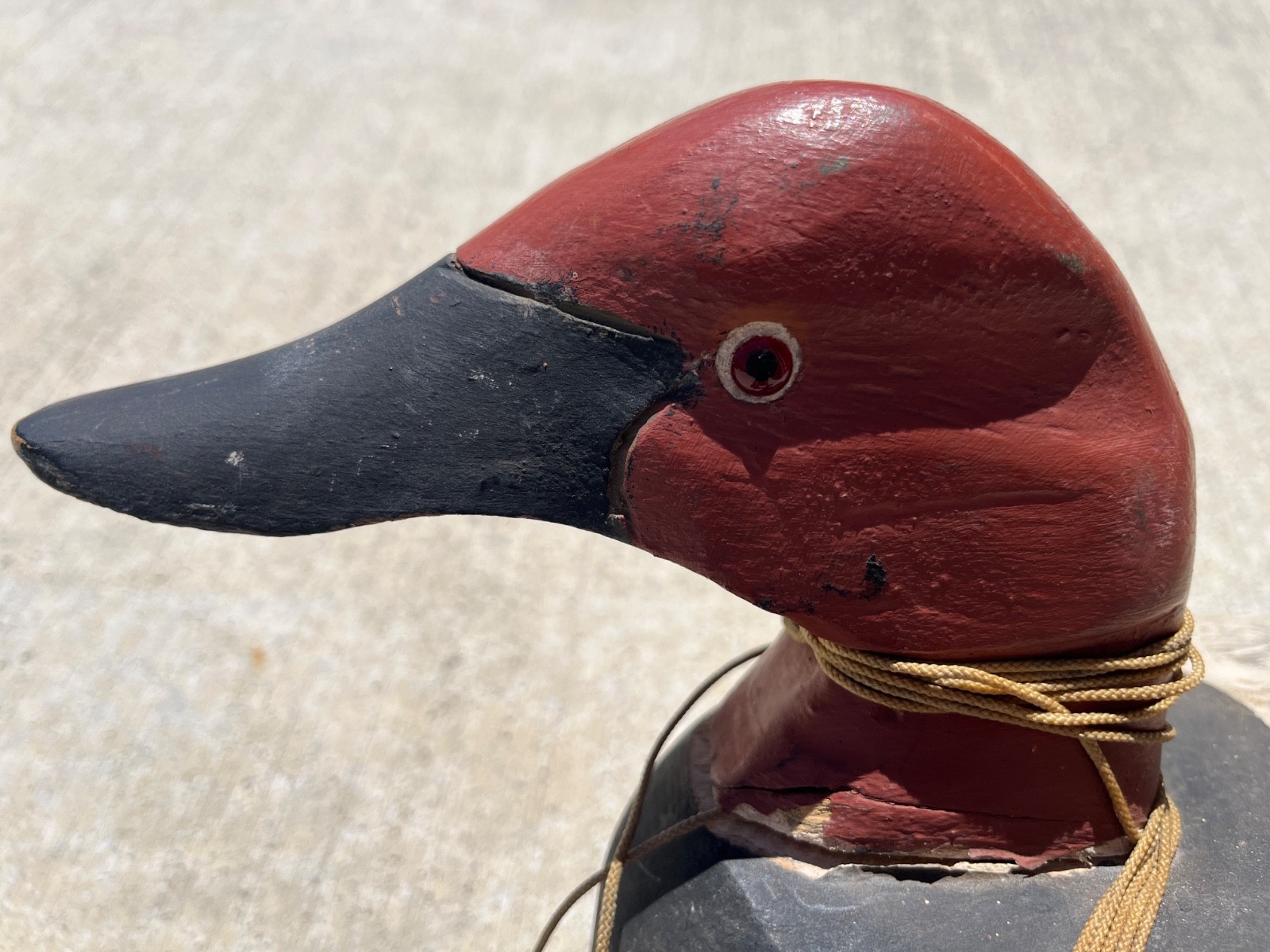 Vintage Oversized Solid Wooden Duck Decoy Approx. 17.5″L x 7″W x 10″H Canvasback