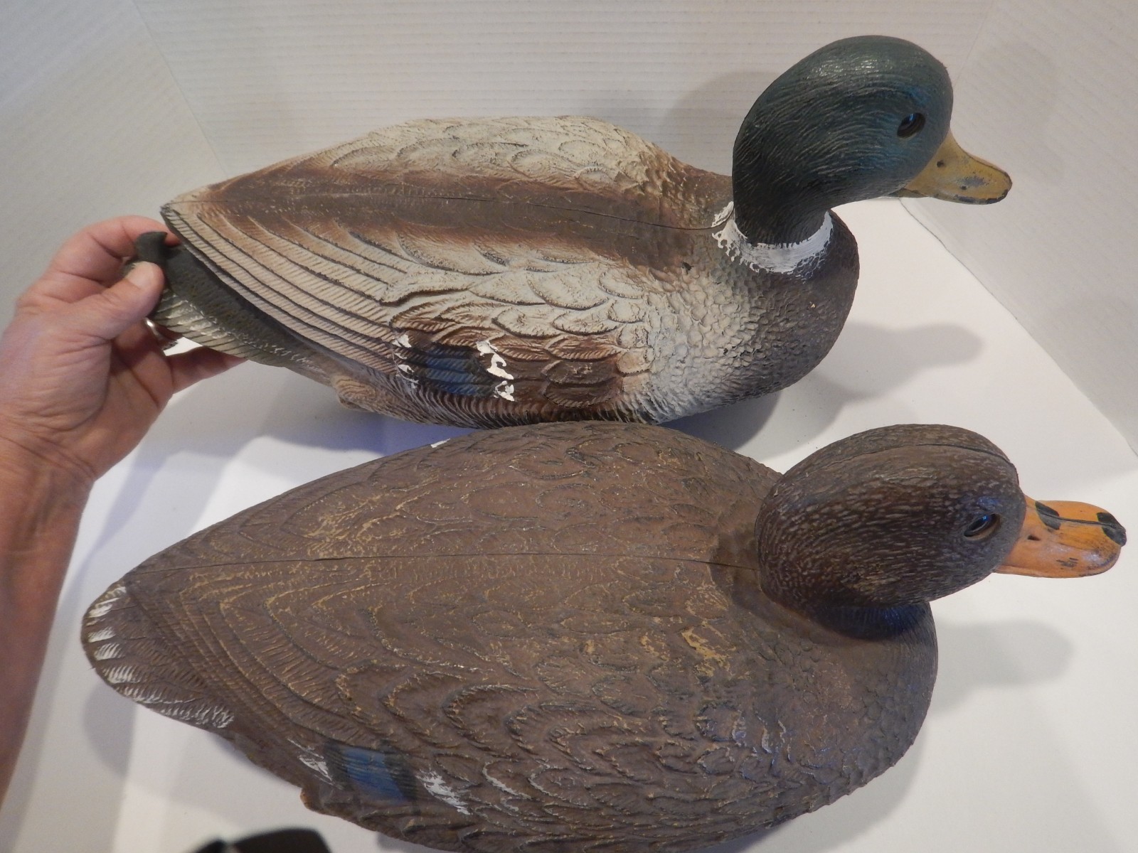 Vintage Flambeau Mallard Drake & Hen Duck Decoy Cabin Decor USA (L20)