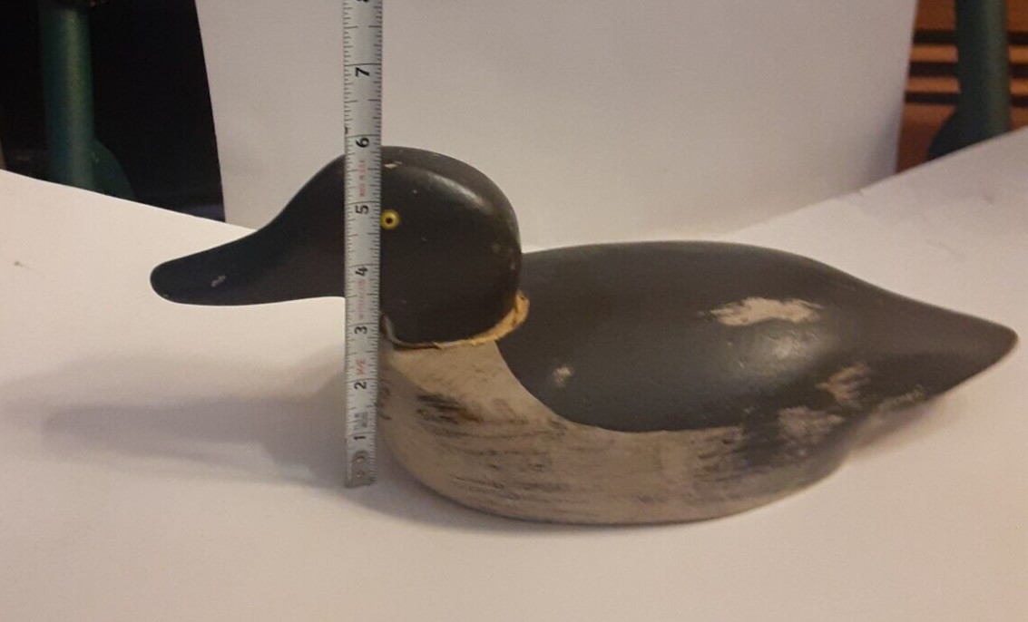Vintage Estate GOLDENEYE WOODEN Duck DECOY Pencil Signed/Dated
