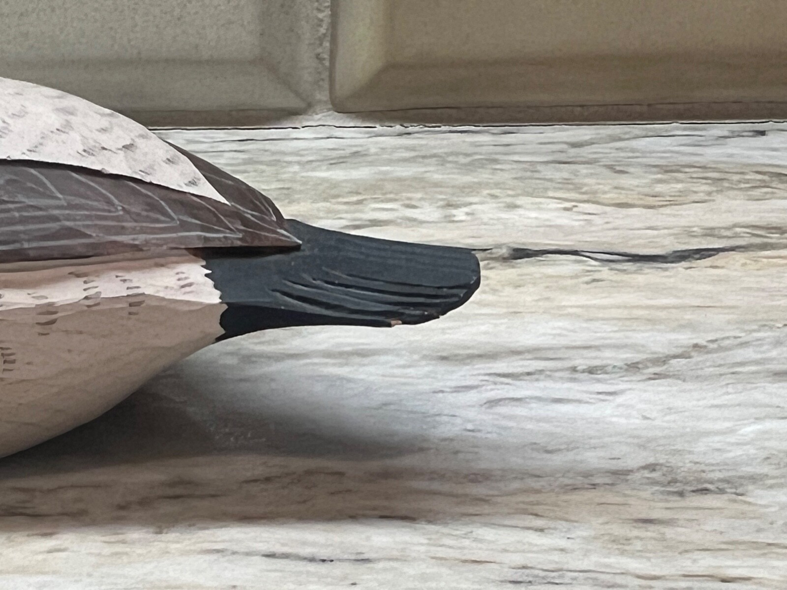 Carved Wood Duck Decoy Canvasback Drake 1975 Quarter Size Signed by Ron Kennedy