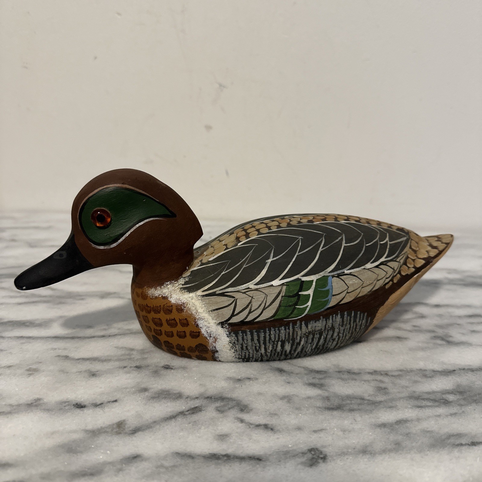 Reginald Trevisan Wood Mallard Duck Decoy Hand Made & Painted Signed Dated 1981