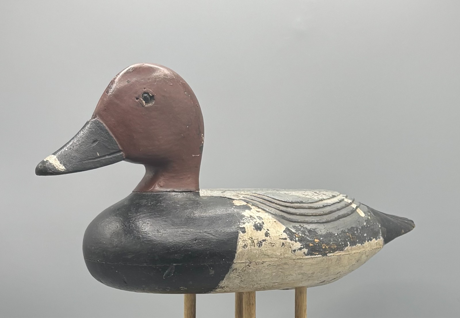 **RARE** WILLIAM KEMBLE (1889-1975) TRENTON, NJ REDHEAD DRAKE ANTIQUE DUCK DECOY