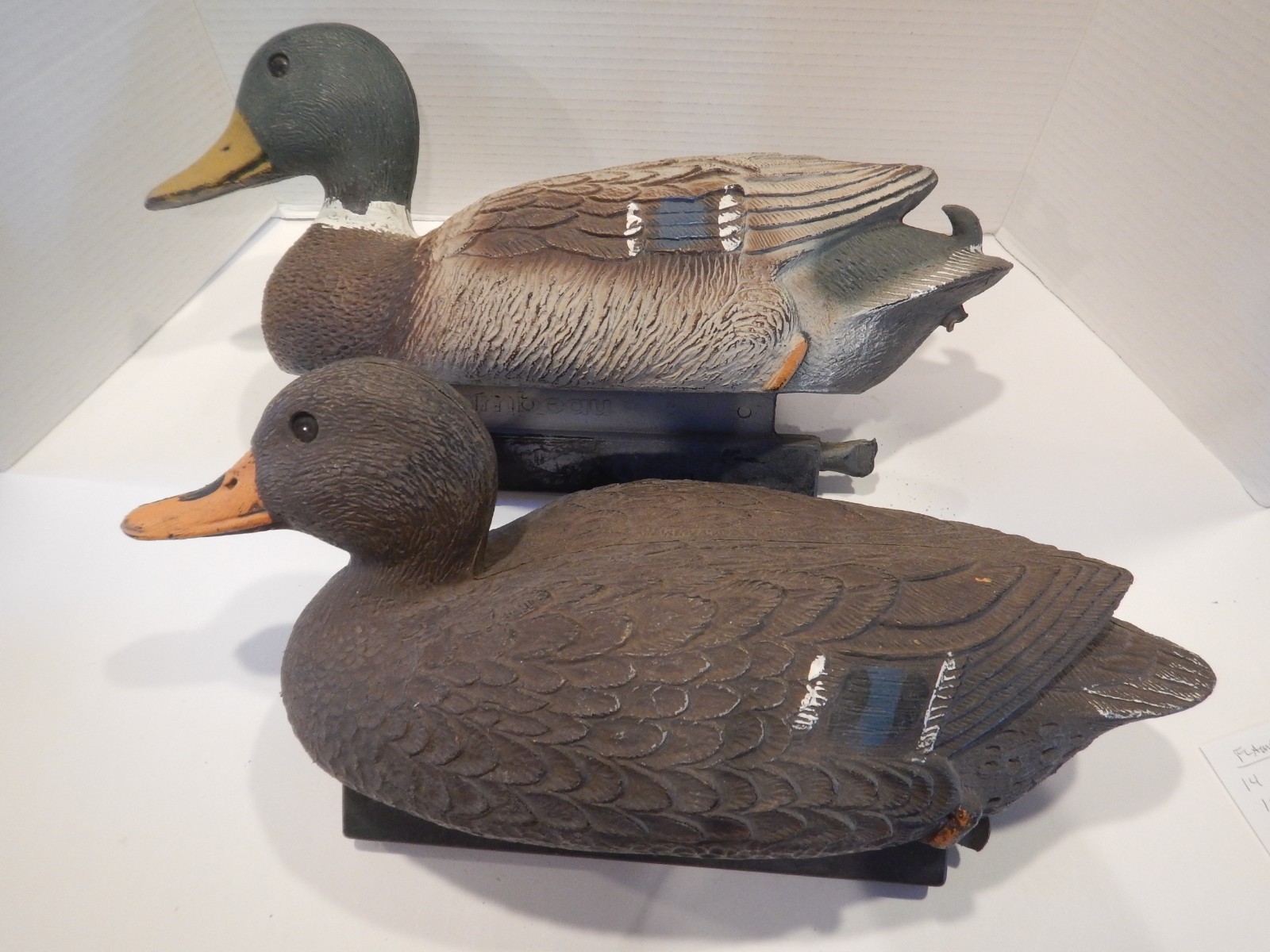 Vintage Flambeau Mallard Drake & Hen Duck Decoy Cabin Decor USA (L18)