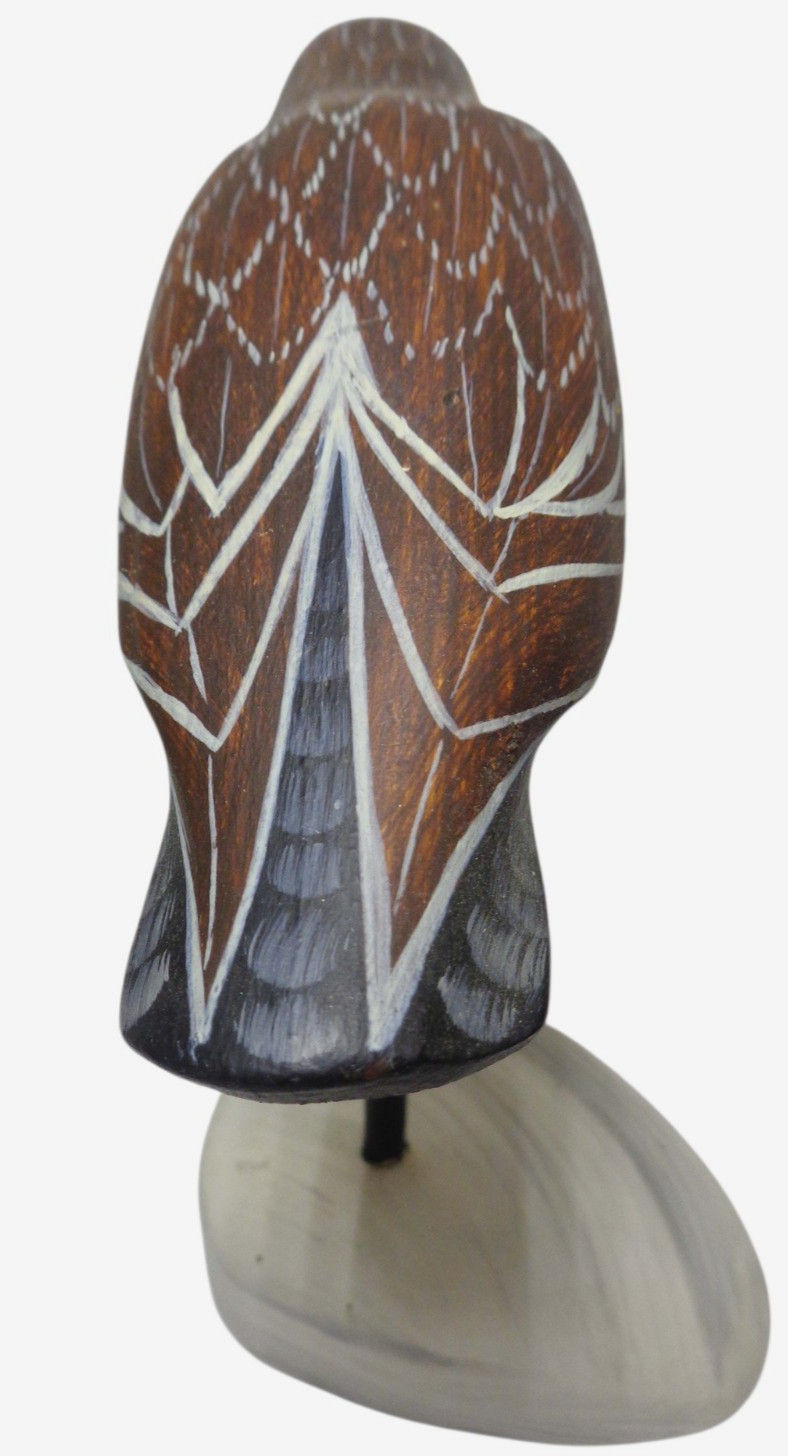 A HUTCH DECOYS ORIG, MD SIGNED HND PNTD/CRVD CURLEW SHOREBIRD DECOY W/GLASS EYES