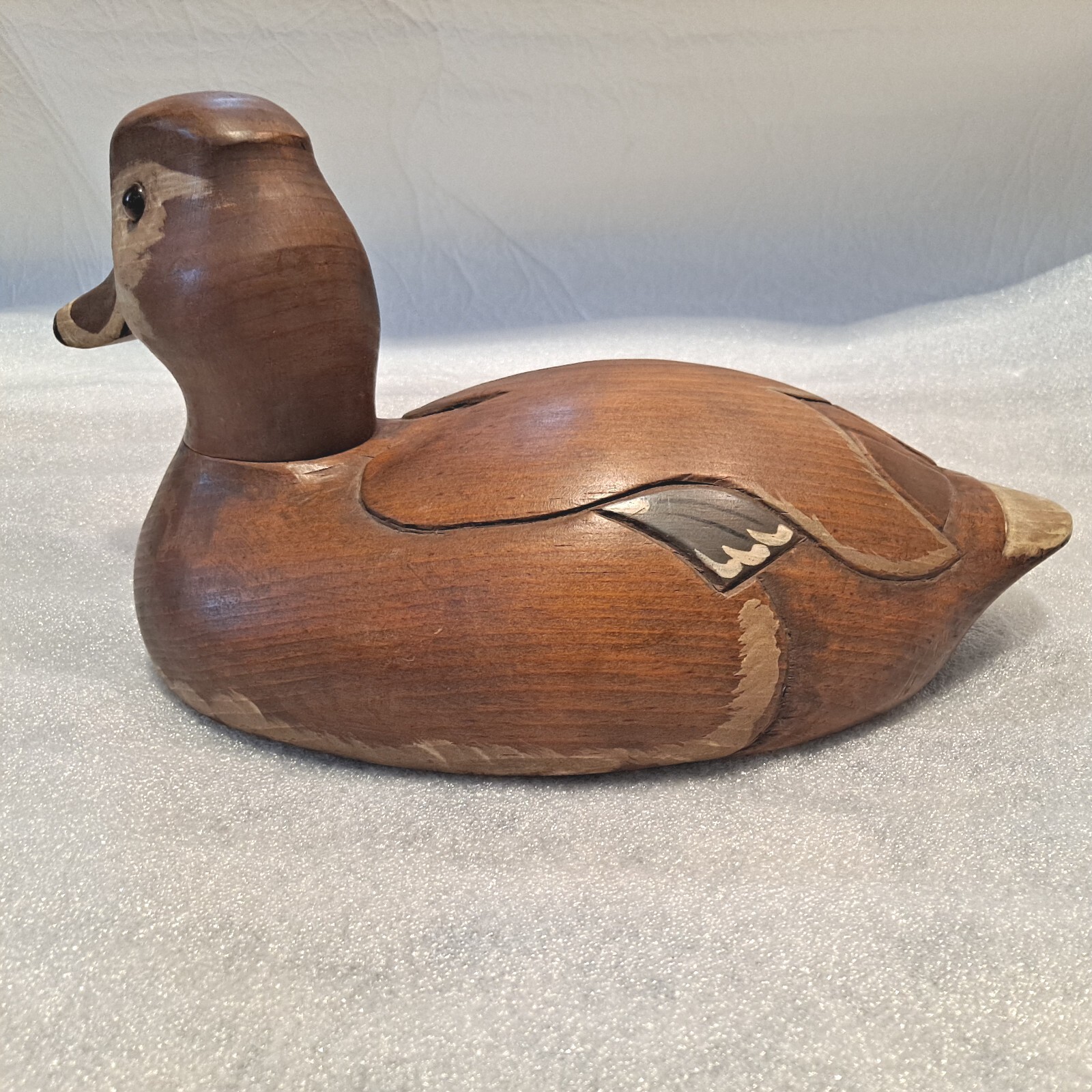 Vintage Wooden Bird Factory Carved 12″ Ringneck Hen Collectible Signed K. Pool